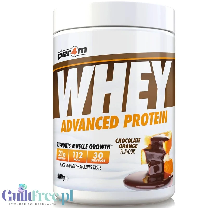 Per4m Whey Advanced Protein Chocolate Orange 900g - gęsta odżywka białkowa WPC, WPI & MPC