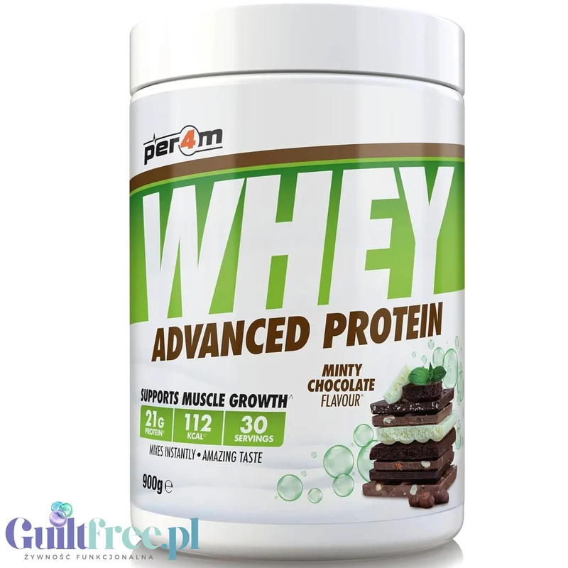 Per4m Whey Advanced Protein Minty Chocolate 900g - gęsta odżywka białkowa WPC, WPI & MPC