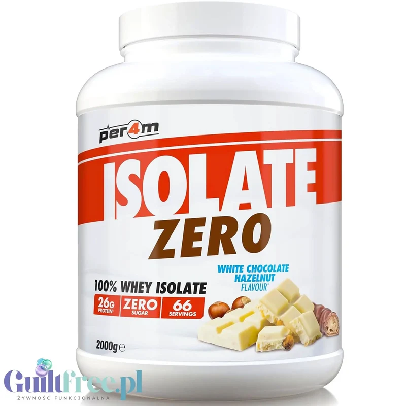Per4m Isolate Zero White Chocolate Hazelnut 2kg - 100% WPI, 26g białka & 107kcal