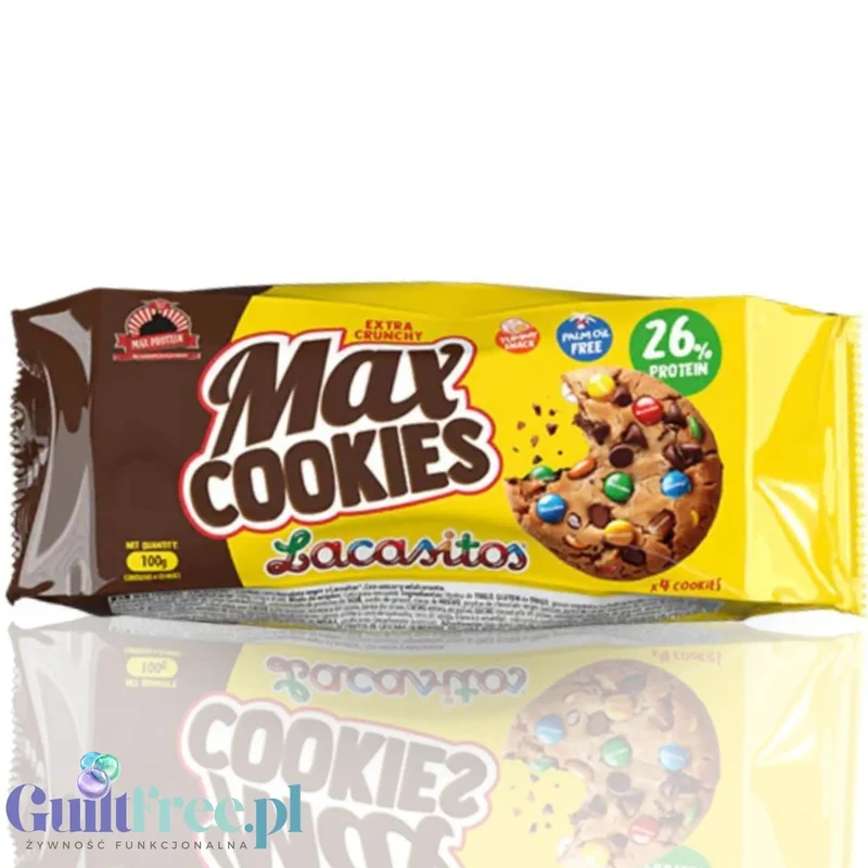 MAX Protein Cookies Lacasitos® - proteinowe ciastka bez oleju palmowego z kolorowymi drażetkami