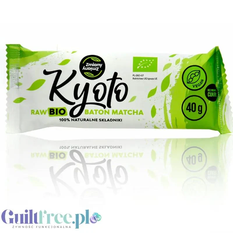 Zmiany Zmiany Kyoto Matcha Raw Bio - surowy wegański baton matcha bez dodatku cukru