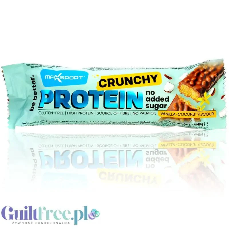 MaxSport Crunchy Protein Bar Vanilla - Coconut - baton proteinowy o smaku waniliowo-kokosowym