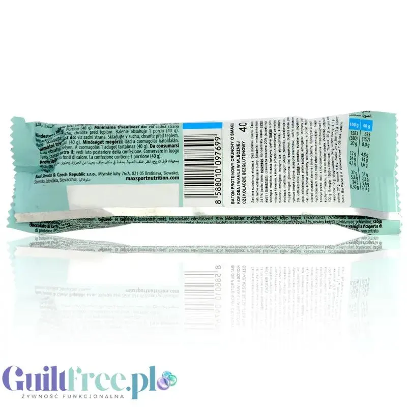 MaxSport Crunchy Protein Bar Vanilla - Coconut - baton proteinowy o smaku waniliowo-kokosowym