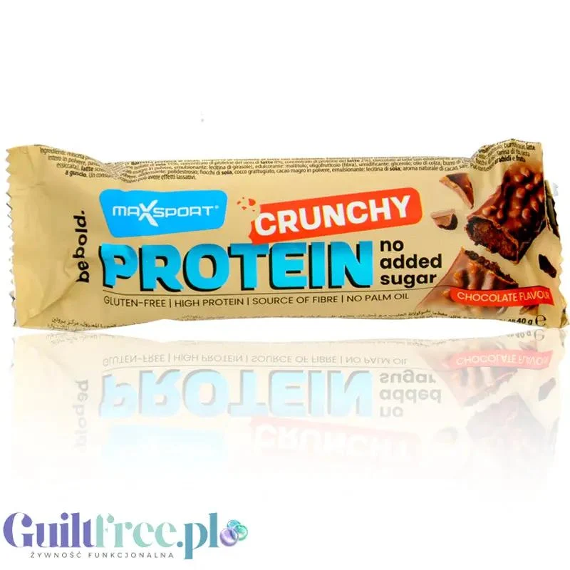 MaxSport Crunchy Protein Bar Chocolate - baton proteinowy 15g białka & 255kcal, Czekolada & polewa Kakao
