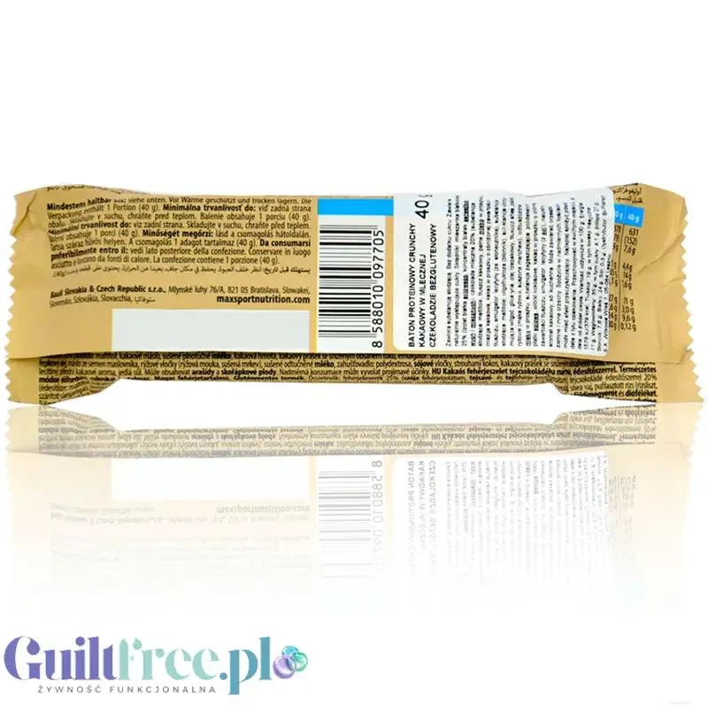 MaxSport Crunchy Protein Bar Chocolate - baton proteinowy 15g białka & 255kcal, Czekolada & polewa Kakao