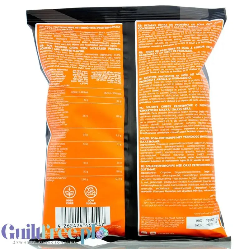 Inlead Protein Tortilla Chips Cheese - proteinowe chipsy błonnikowe o smaku sera