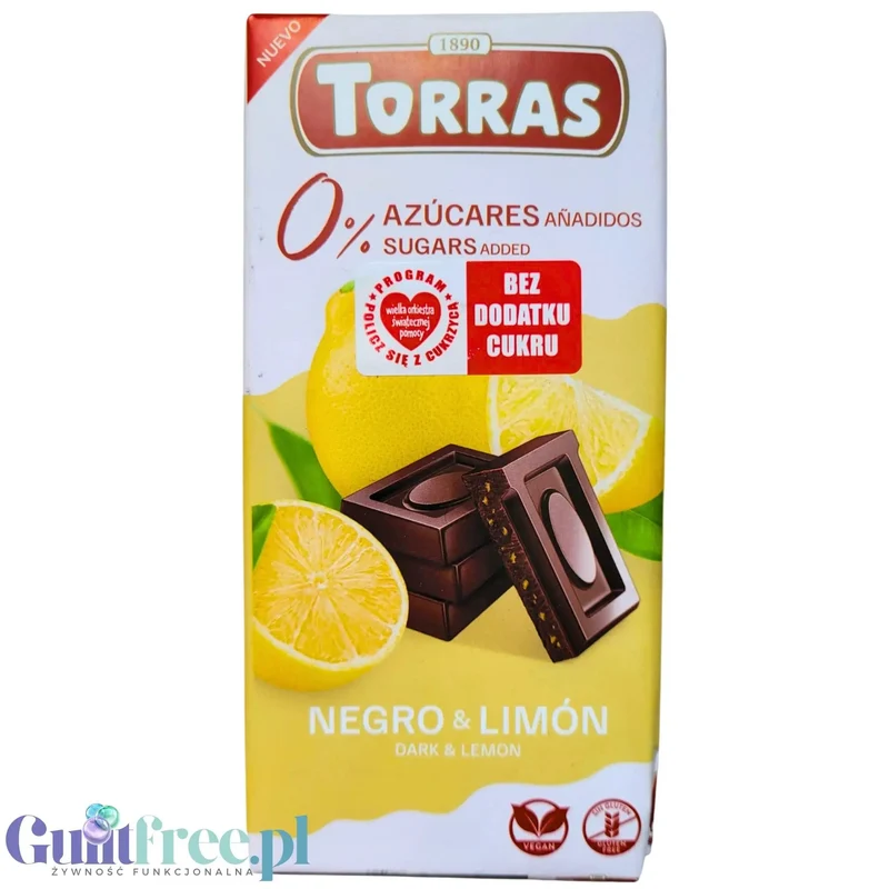 Torras Zero Negro & Limon - ciemna czekolada bez cukru z limonką