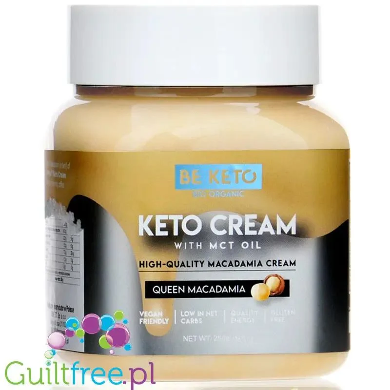 BeKeto Keto Krem™ Królowa Makadamia - krem makadamia ze stewią i erytrolem, bez dodatku cukru