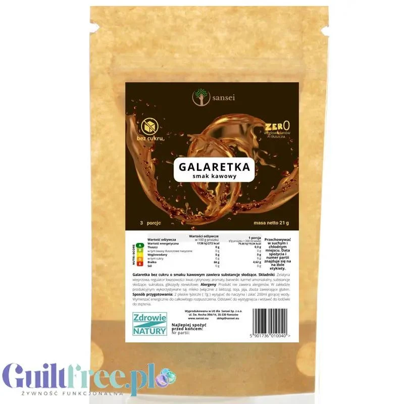 Sansei Galaretka Kawowa 19kcal - galaretka bez cukru o smaku kawowym