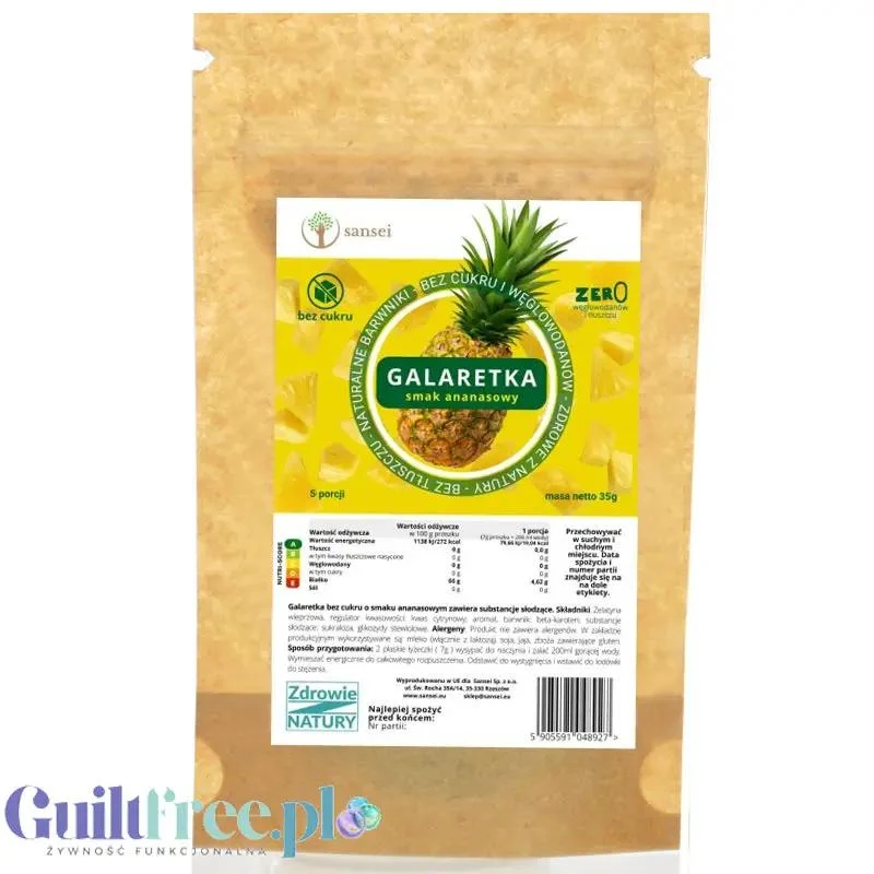 Sansei Galaretka Ananasowa 19kcal - galaretka bez cukru o smaku ananasowym