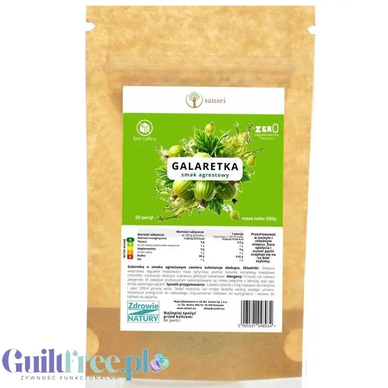 Sansei Galaretka Agrestowa 19kcal - galaretka bez cukru o smaku agrestowym
