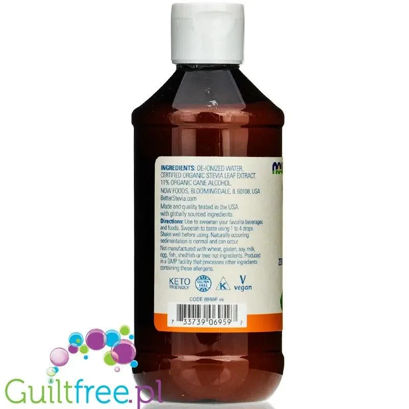 NOW Better Stevia Original - organiczny słodzik ze stewią bez gliceryny 237ml