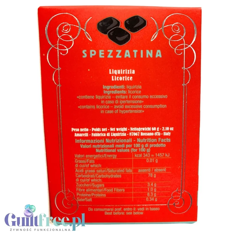 Amarelli Liquirizia Spezzatina di Liquorizia 60g - kalabryjska lukrecja 100% bez cukru i słodzików