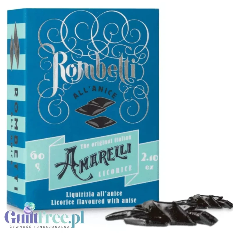 Amarelli Liquirizia Rombetti All'Anice 60g - kalabryjska lukrecja anyżkowa 100% bez cukru i słodzików