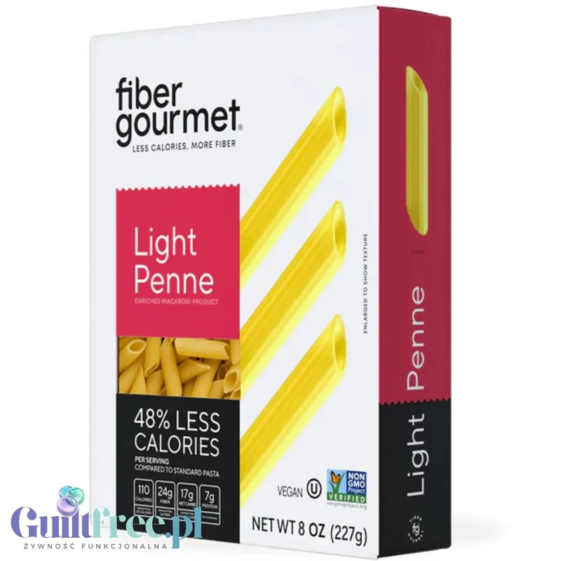 Fiber Gourmet Light Penne - błonnikowy makaron low carb 48% mniej kalorii, kształt pióra