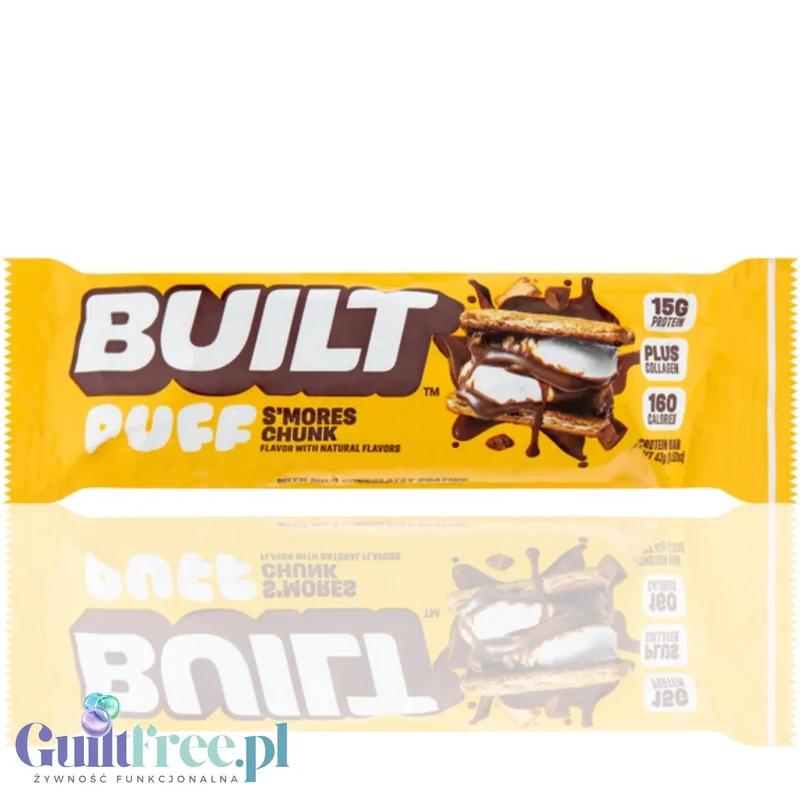 Built Bar Protein Puff S'Mores Chunk - proteinowy baton piankowy w czekoladzie 15g białka 160kcal