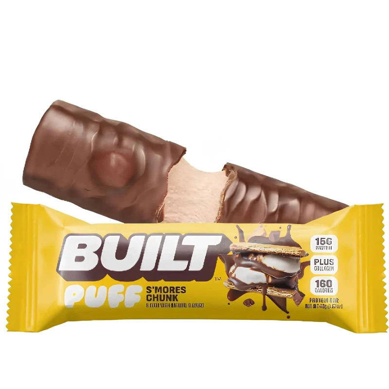 Built Bar Protein Puff S'Mores Chunk - proteinowy baton piankowy w czekoladzie 15g białka 160kcal