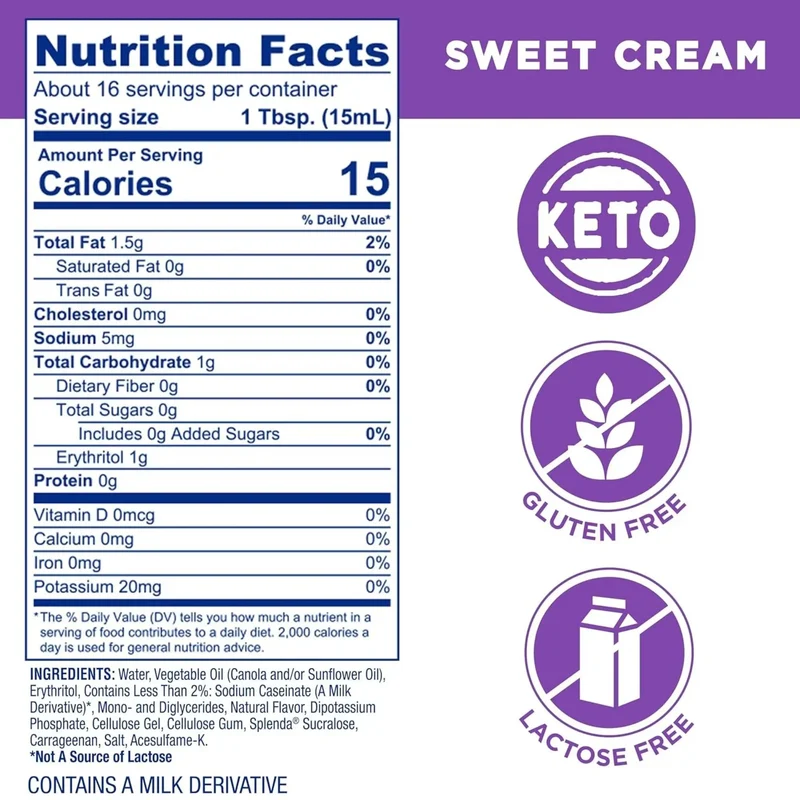 Splenda Coffee Creamer, Sweet Cream - zabielacz do kawy 15kcal bez cukru, laktozy i glutenu