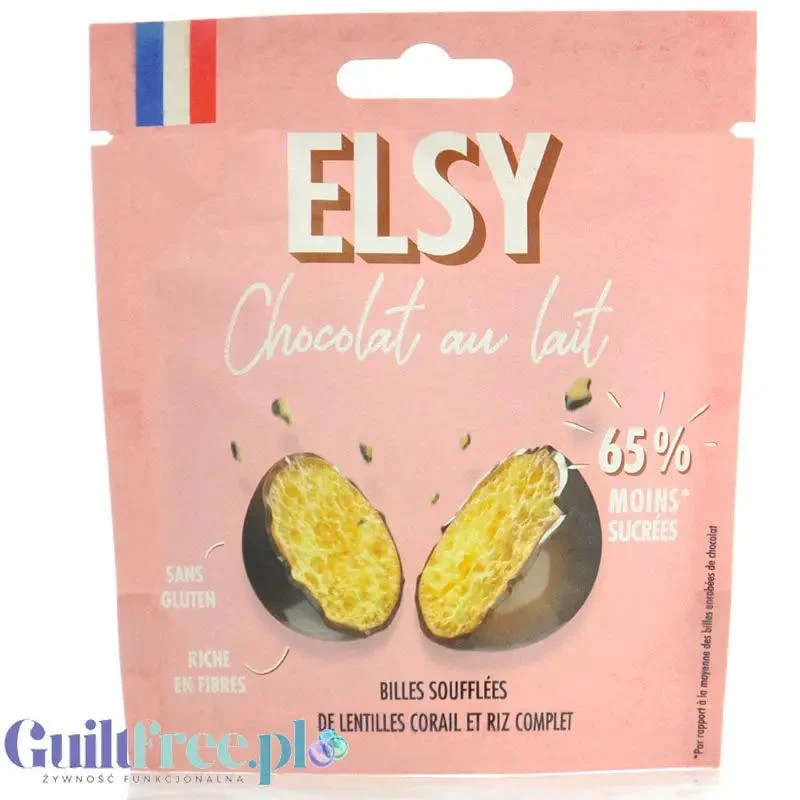 Elsy Chocolat Au Lait Billes Soufflees - bezglutenowe chrupiące kuleczki w czekoladzie 65% mniej cukru