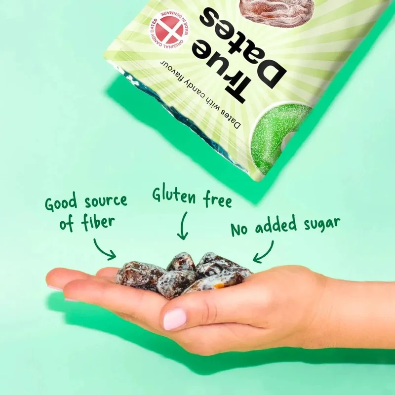 True Dates Sour Apple - naturalne daktyle bez dodatku cukru o smaku kwaśnego jabłka