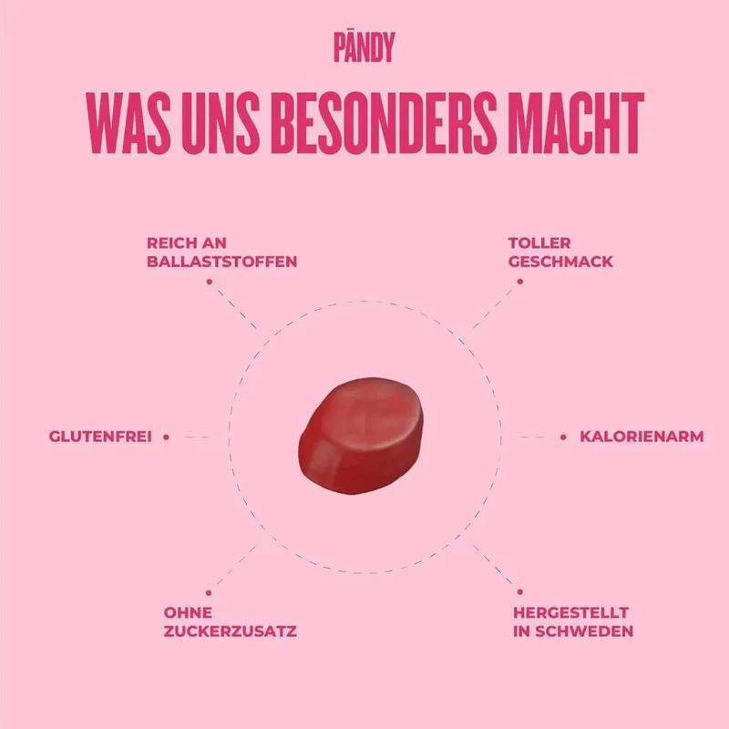 Pandy Candy Winegums - żelki błonnikowe bez cukru 45% mniej kalorii, smak czerwonych owoców i cytrusów