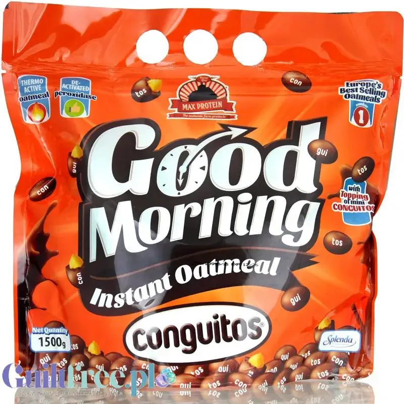 Max Protein Good Morning Oatmeal Conguitos 1,5kg - owsianka instant, smak orzeszków w czekoladzie