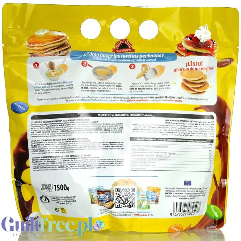 Max Protein Good Morning Oatmeal Lacasitos 1,5kg - owsianka instant, smak czekoladowych drażetek