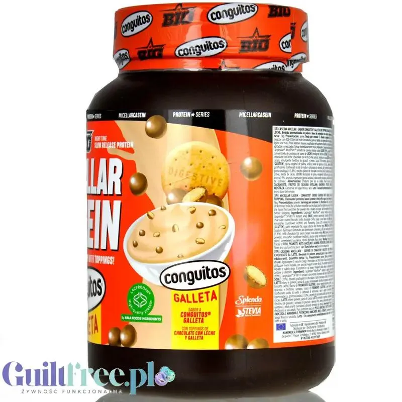 BIG® Micellar Casein, Conguitos Galleta Chocolate 1kg - gęsta deserowa odżywka białkowa, smak ciasteczko & mleczna czekolada