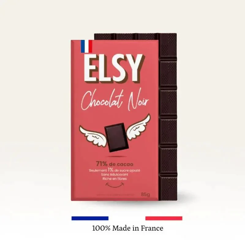 Elsy Chocolat Noir - ciemna czekolada błonnikowa bez maltitolu, tylko 5g cukru