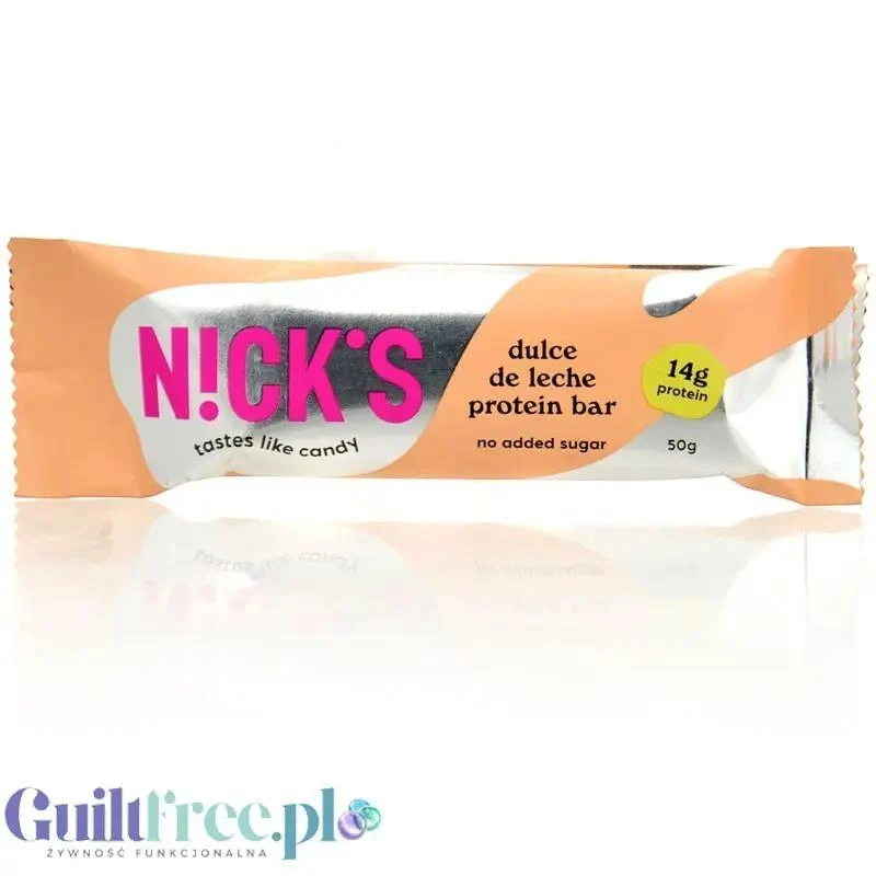 N!ck's Nicks Dulce de Leche Protein Bar - baton białkowy bez dodatku cukru z masą toffee i polewą karmelową