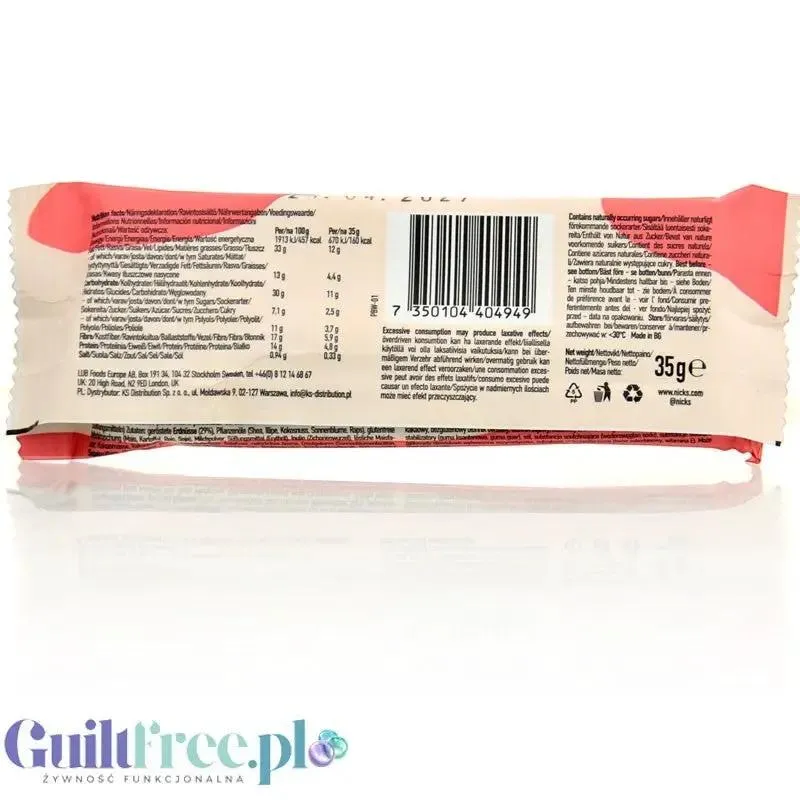 N!CK'S Nicks Wafer, Peanut Butter Wafer - bezglutenowy wafelek z kremem z masła orzechowego, bez dodatku cukru