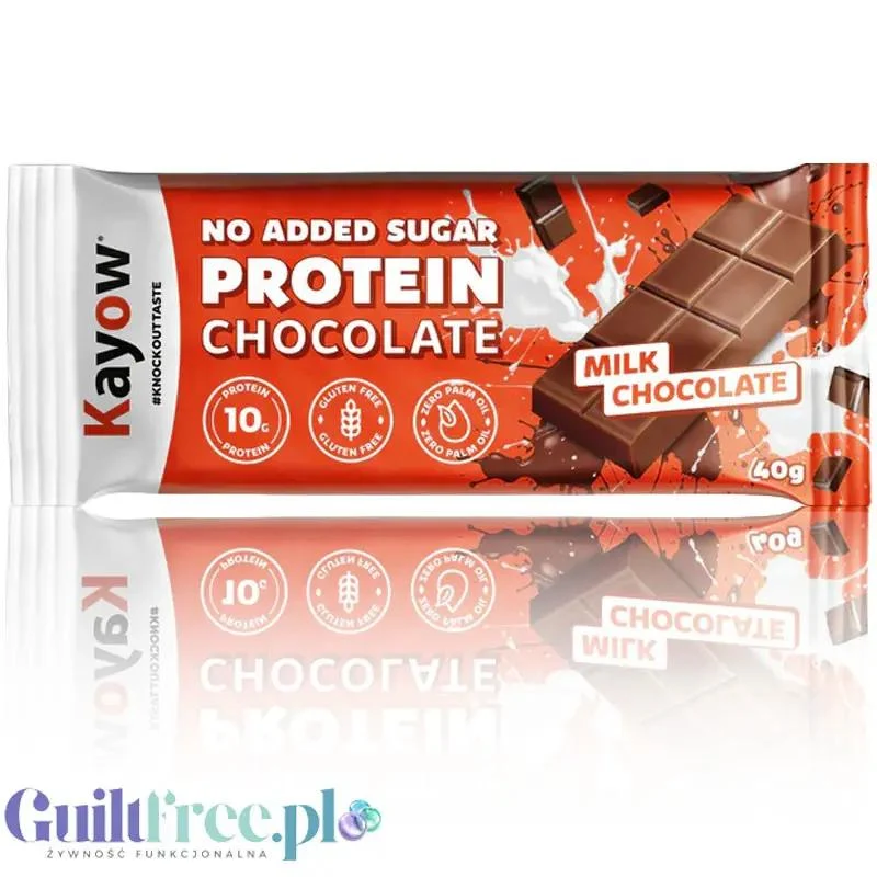 Kayow Protein Milk Chocolate - proteinowa mleczna czekolada bez dodatku cukru 25% WPI