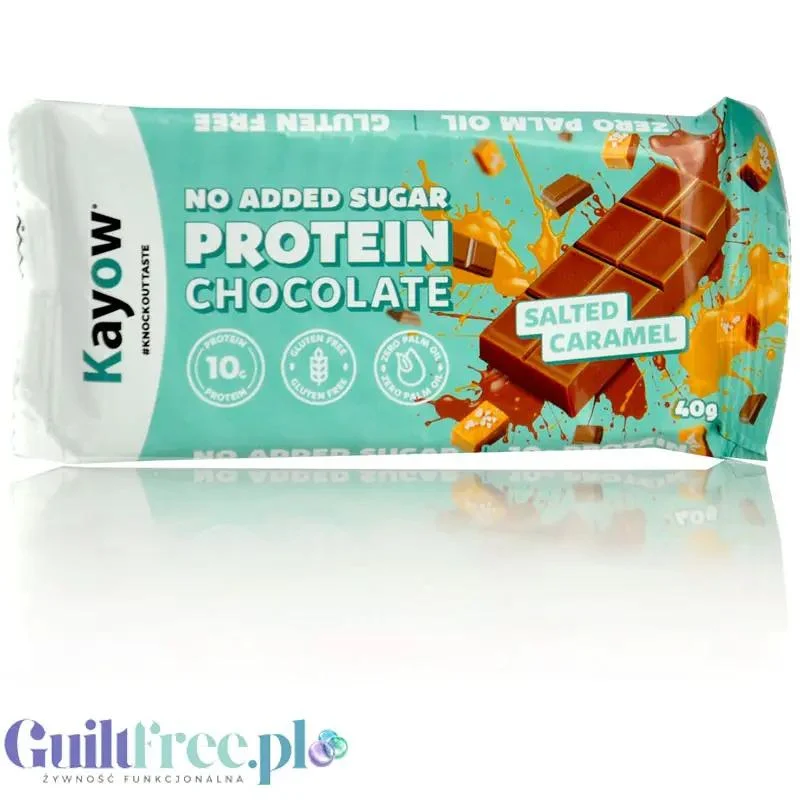 Kayow Protein Chocolate Salted Caramel - proteinowa czekolada bez dodatku cukru o smaku solonego karmelu