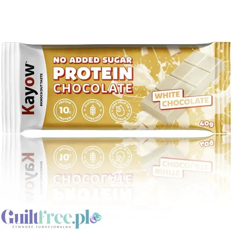 Kayow Protein White Chocolate - proteinowa biała czekolada bez cukru 25% WPI