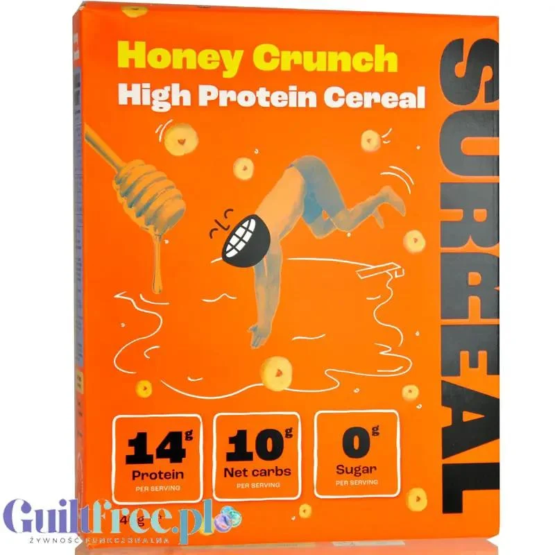 Surreal High Protein Cereal Honey Crunch - proteinowe płatki śniadaniowe bez cukru ze stewią i erytrolem
