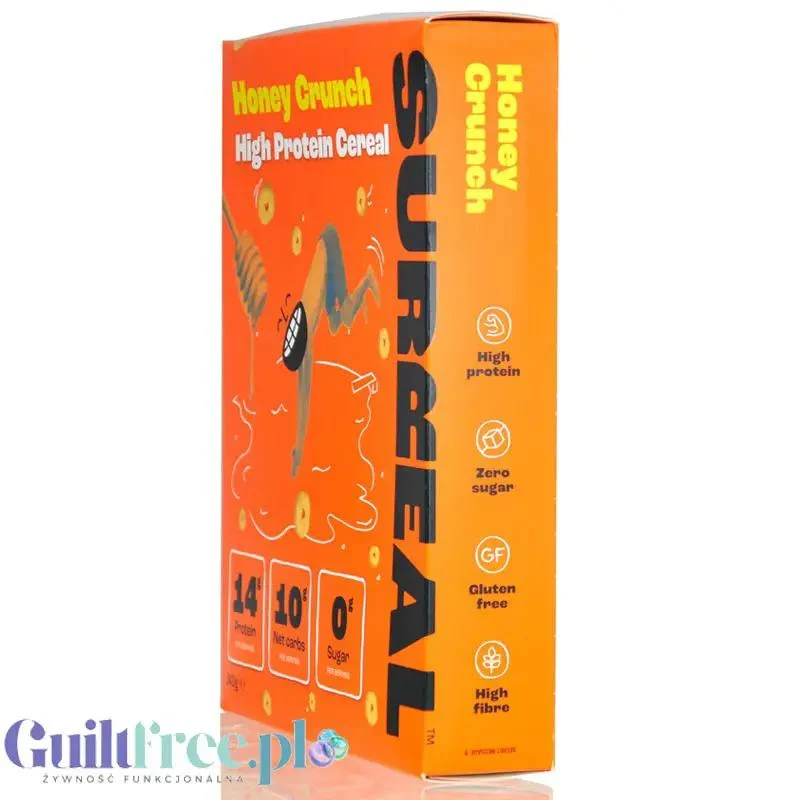 Surreal High Protein Cereal Honey Crunch - proteinowe płatki śniadaniowe bez cukru ze stewią i erytrolem