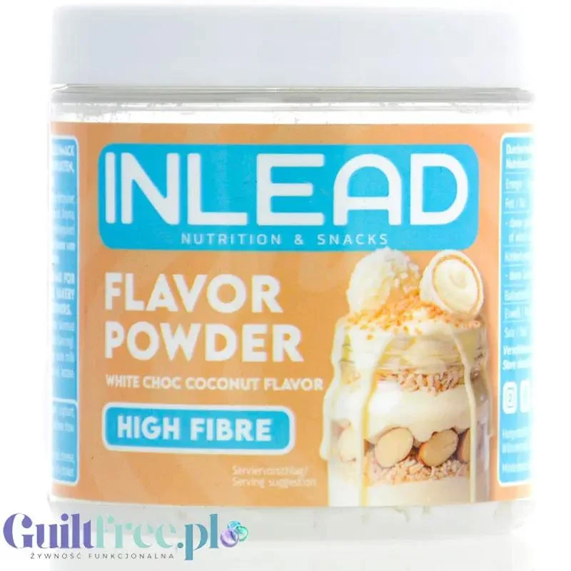 Inlead Flavor Powder White Choc Coconut 90g - błonnikowy aromat słodzący w proszku o smaku Biała Czekolada i Kokos