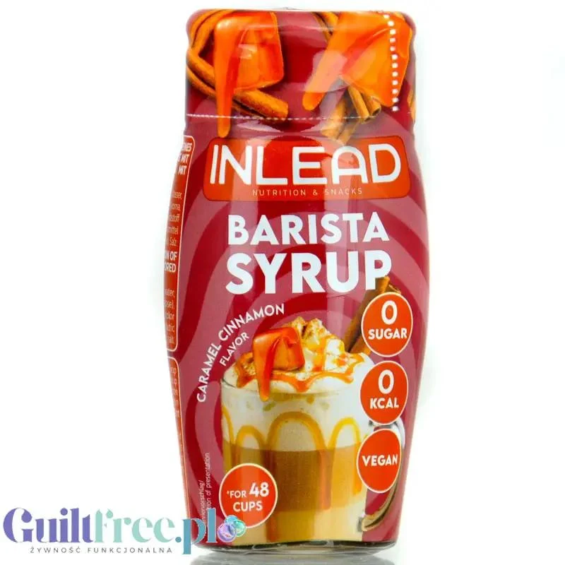 Inlead Barista Syrup Caramel Cinnamon - skoncentrowane kropelki do kawy bez cukru i kalorii na 8L
