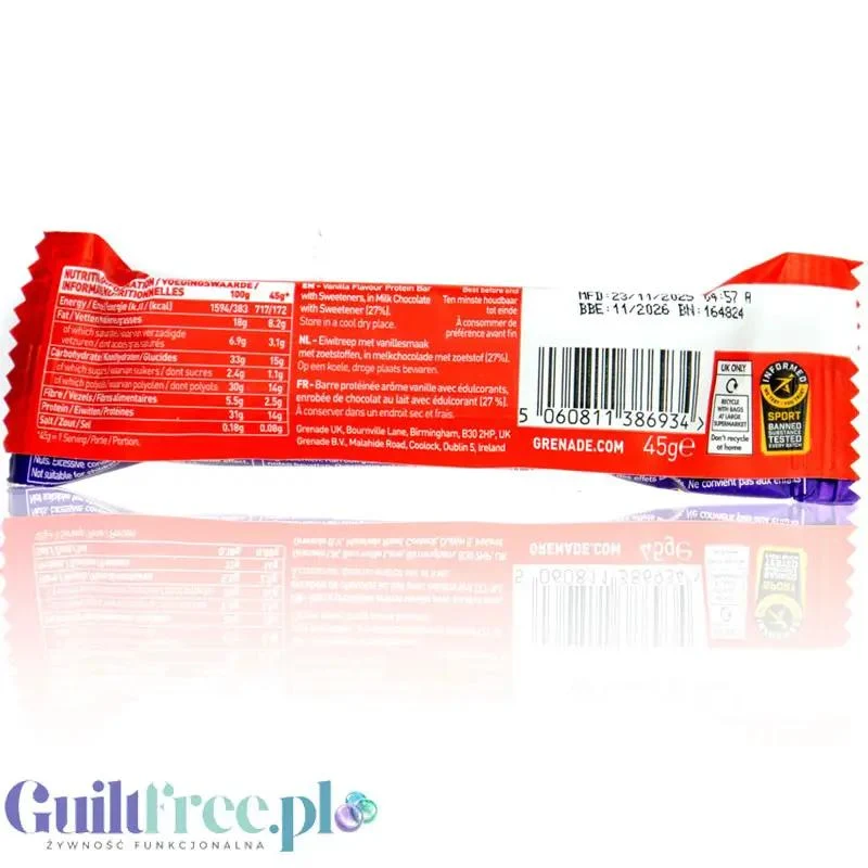 Grenade Soft Core Creme Egg - niezwykle mięciutki baton proteinowy, edycja limitowana UK tylko 172kcal