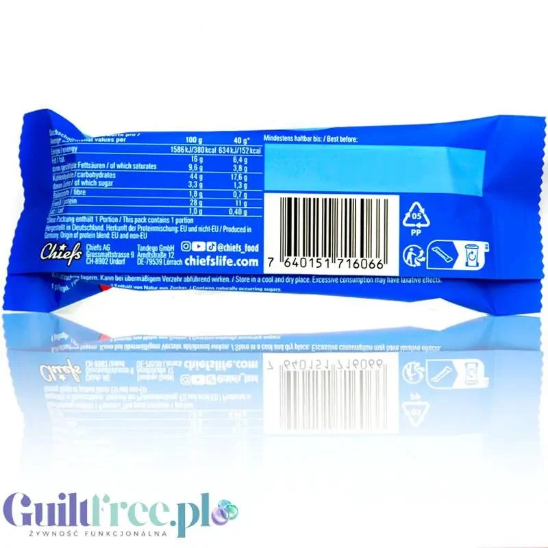 Chiefs Core Protein Choco Pretzel 152kcal - baton proteinowy 11g białka z czekoladowym kremem i precelkami
