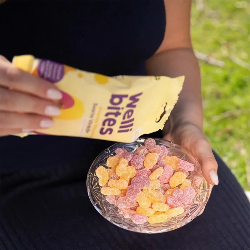 Wellibites Pineapple-Passion & Blackcurrant - wegańskie żelki bez cukru, smak Ananas, Marakuja & Czarna Porzeczka