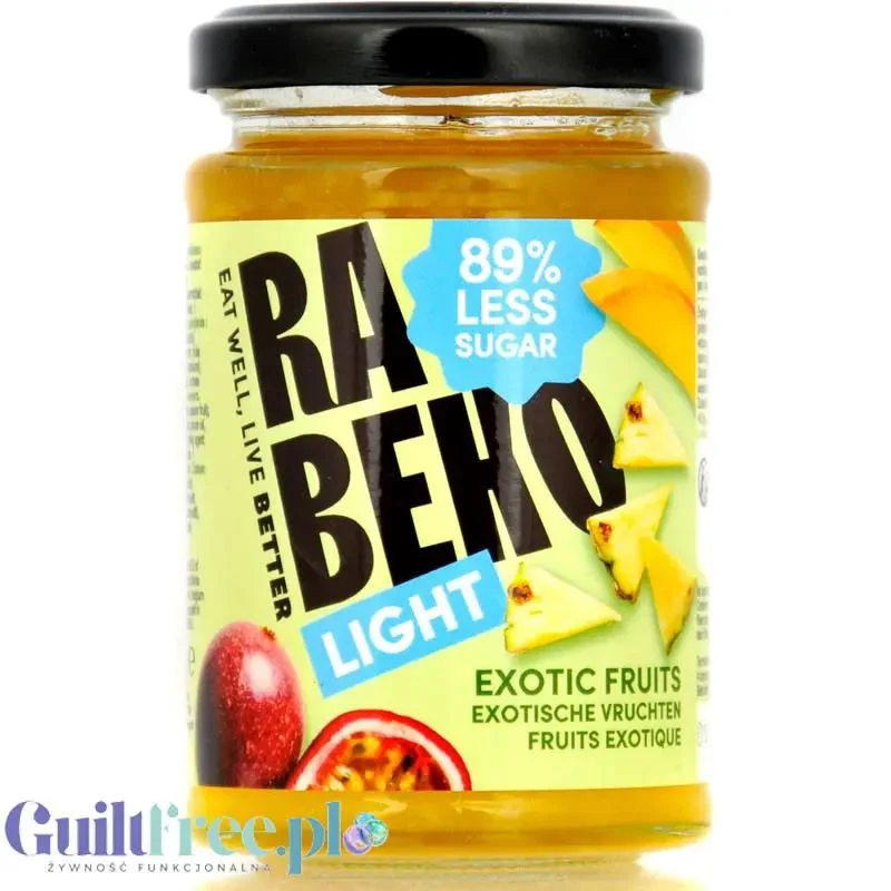 Rabeko Jam Light Exotic Fruits - niskosłodzony dżem z owoców tropikalnych 89% mniej cukru