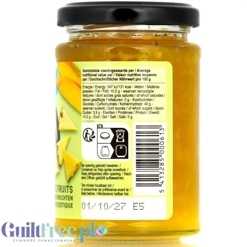 Rabeko Jam Light Exotic Fruits - niskosłodzony dżem z owoców tropikalnych 89% mniej cukru