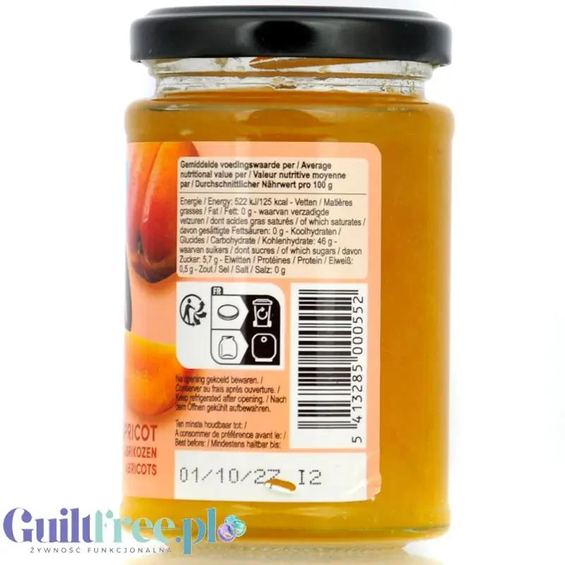 Rabeko Jam Light Apricot - niskosłodzony dżem morelowy, 90% mniej cukru
