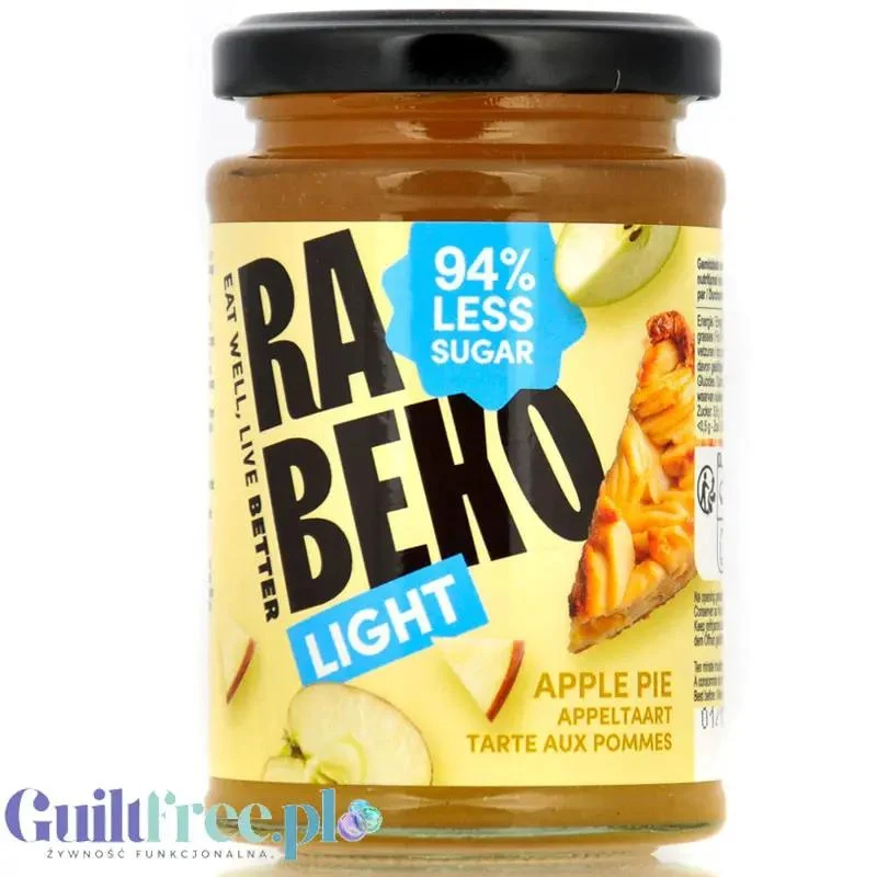 Rabeko Jam Light Apple Pie - niskosłodzony dżem szarlotkowy, 94% mniej cukru