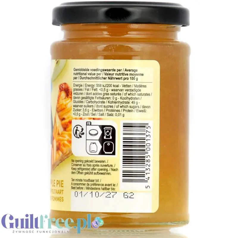 Rabeko Jam Light Apple Pie - niskosłodzony dżem szarlotkowy, 94% mniej cukru