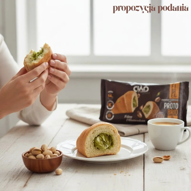 Ciao Carb Protobrio Sweet Pistacchio Stage2 - niskowęglowodanowy croissant z kremem pistacjowym