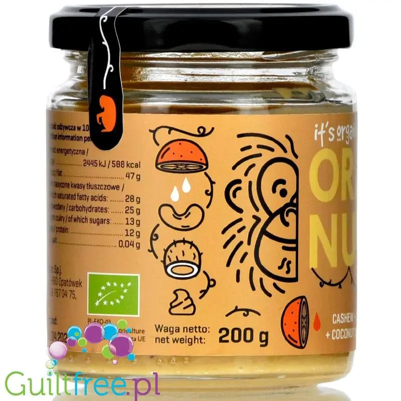 Diet Food ORANGNUTAN bio krem cashew-pomarańczowy z musem kokosowym