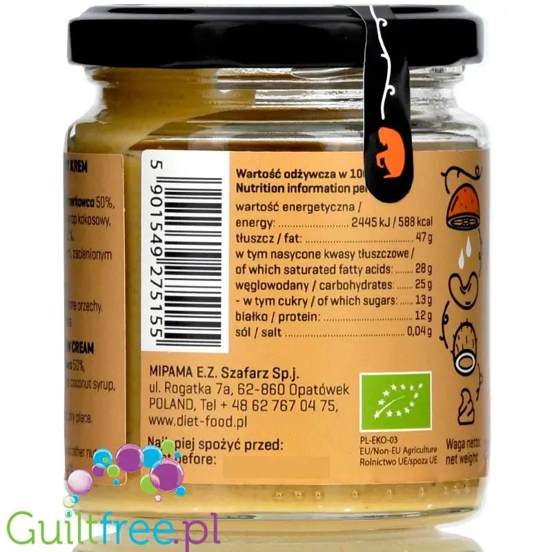Diet Food ORANGNUTAN bio krem cashew-pomarańczowy z musem kokosowym