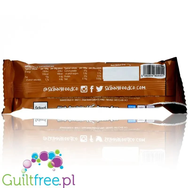 Skinny Food Duo Bar Chocolate Brownie - wegański bezglutenowy baton białkowy 2 x 99kcal